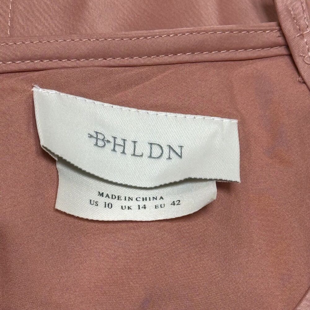 NWT BHLDN Cowl Neck Maxi Side Slit Slip Dress Dusty Rose Orange Pink 10 - Picture 5 of 12